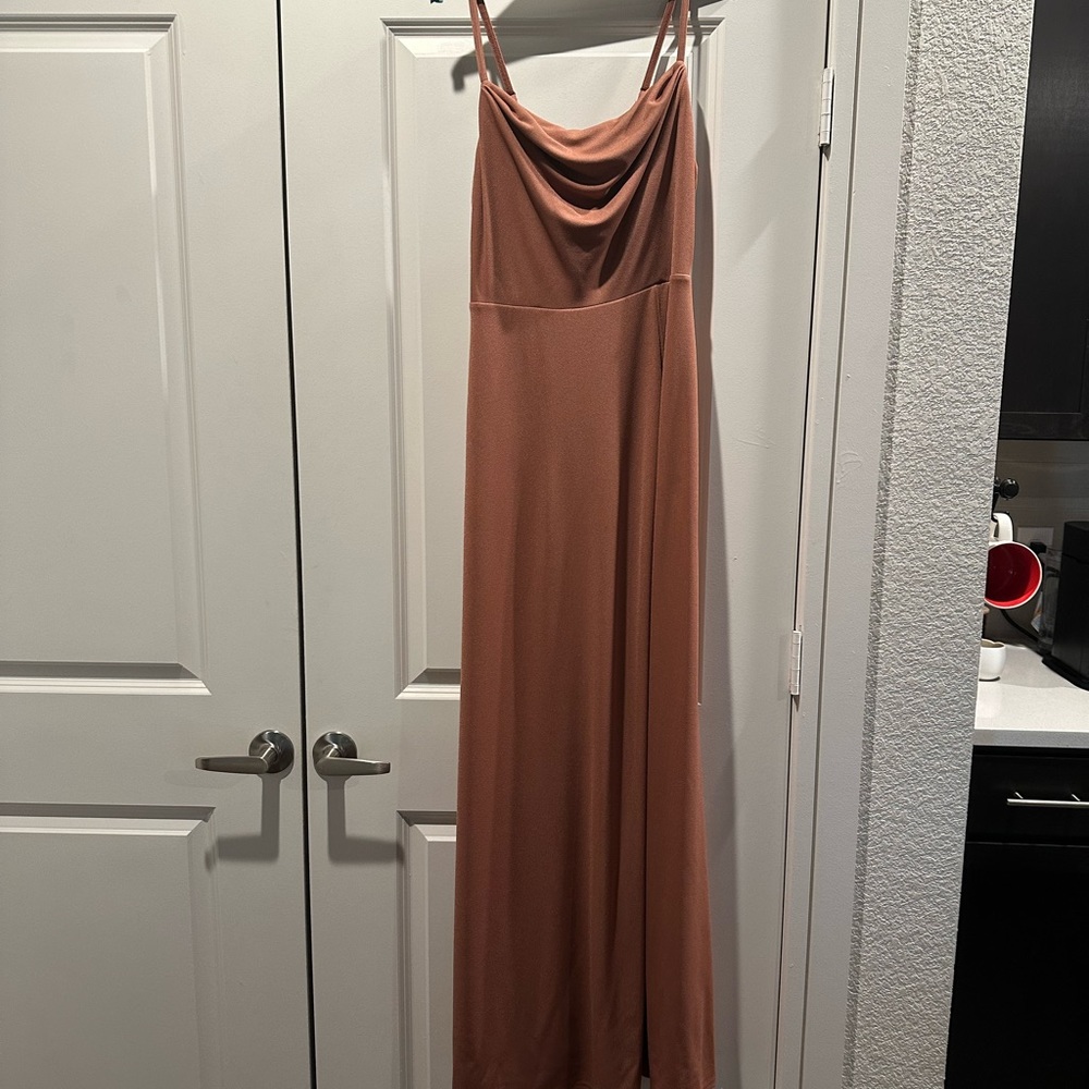 Birdy Grey Ash Crepe Desert Rose Bridesmaid Dress, Size M unaltered